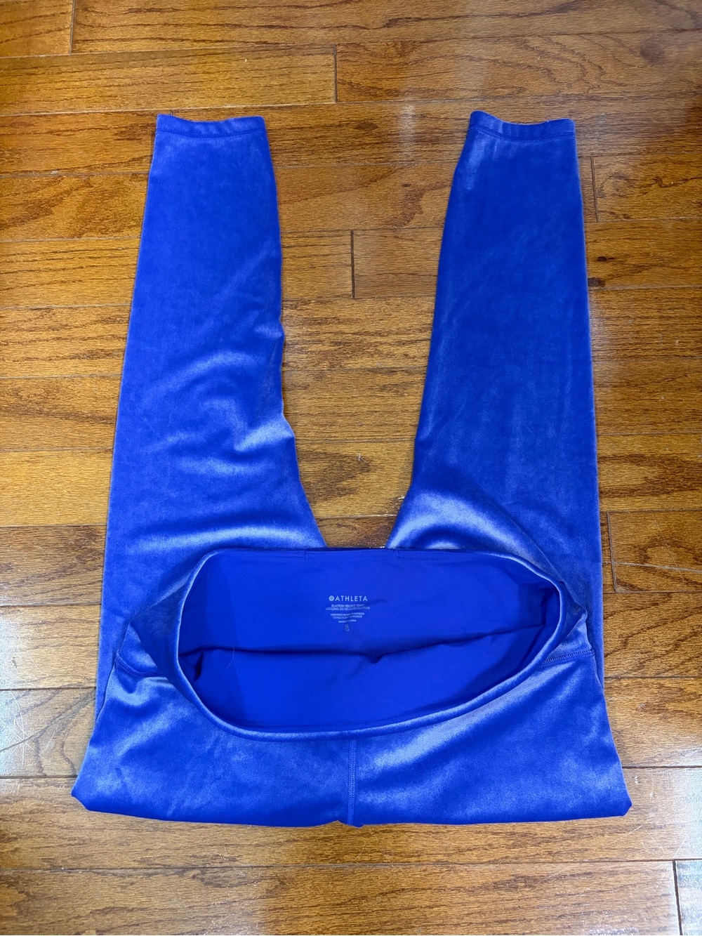 Athleta Elation velvet leggings noble blue XL